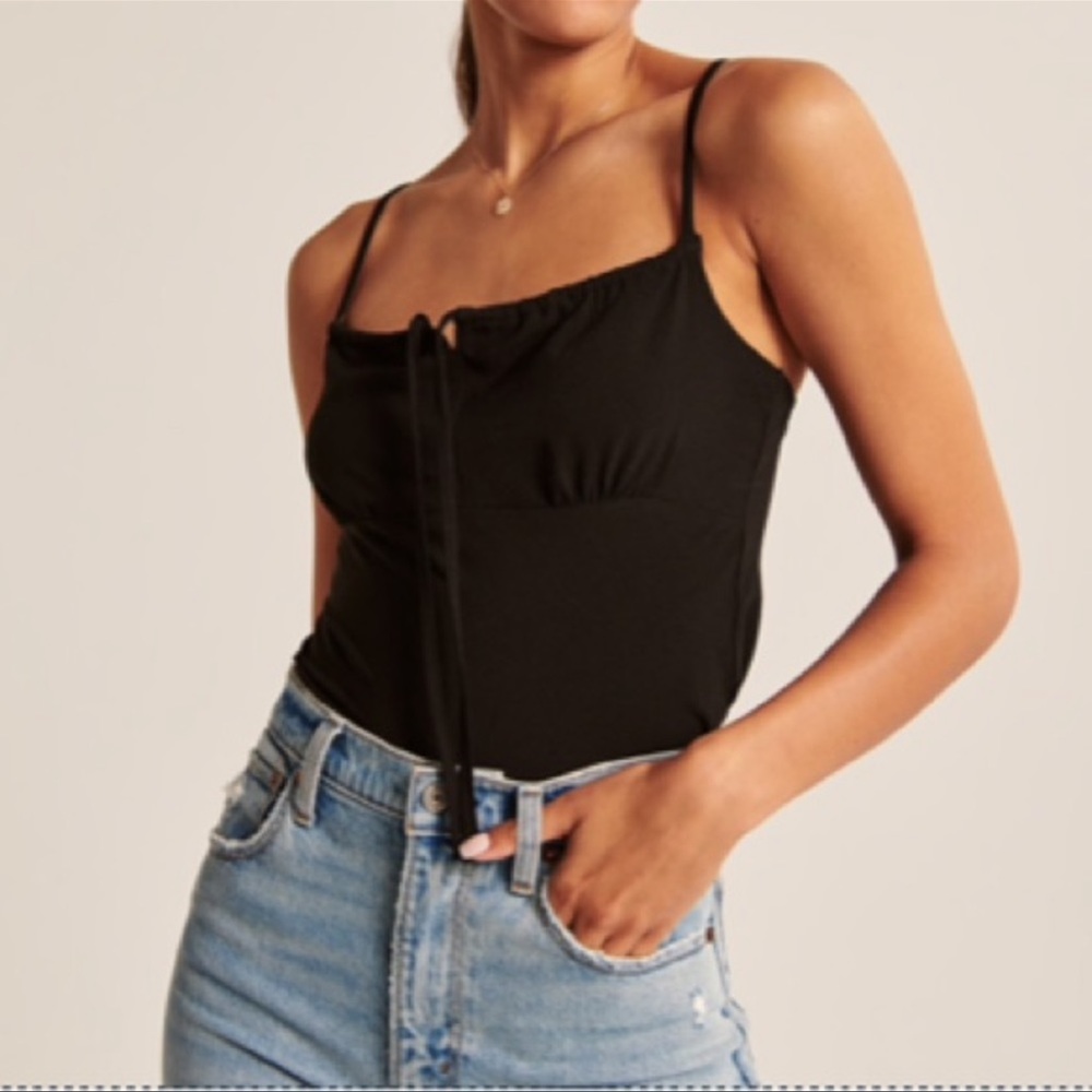 NWT Abercrombie Cinched Tie-Front Cami Bodysuit